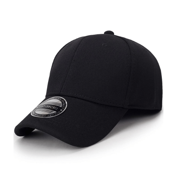 Plain black best sale fitted cap