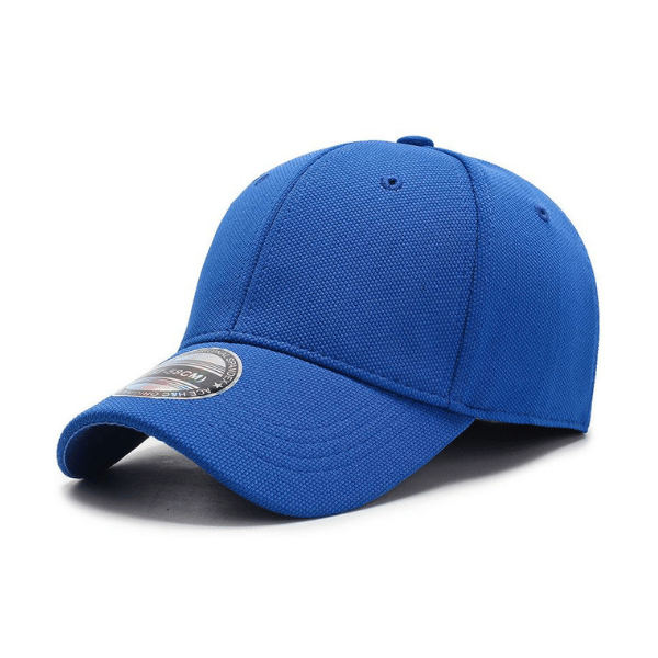 blue fitted cap