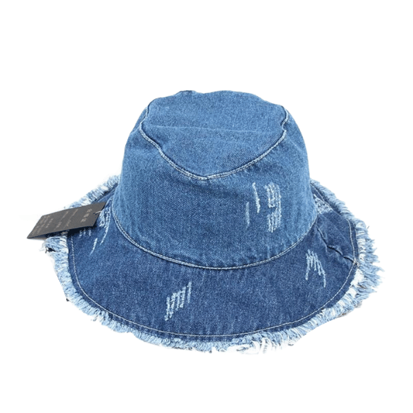 distressed denim bucket hat