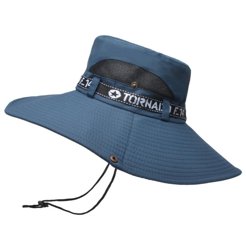 Navy Extra Wide Brim Outdoor Sun Hat