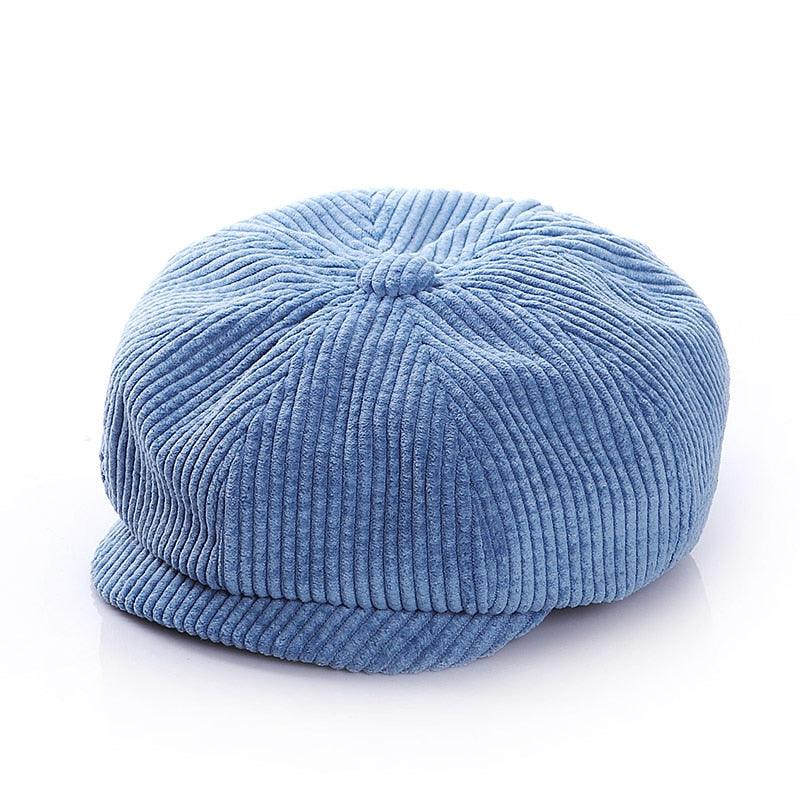 Blue vintage corduroy hat for babies and toddlers