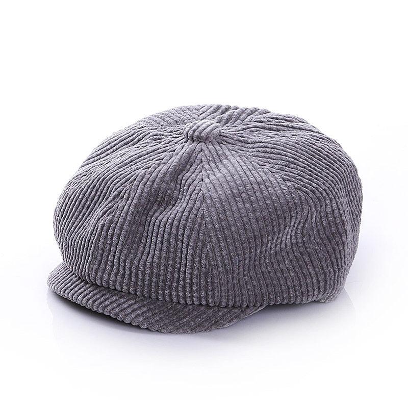 Grey vintage corduroy hat for babies and toddlers