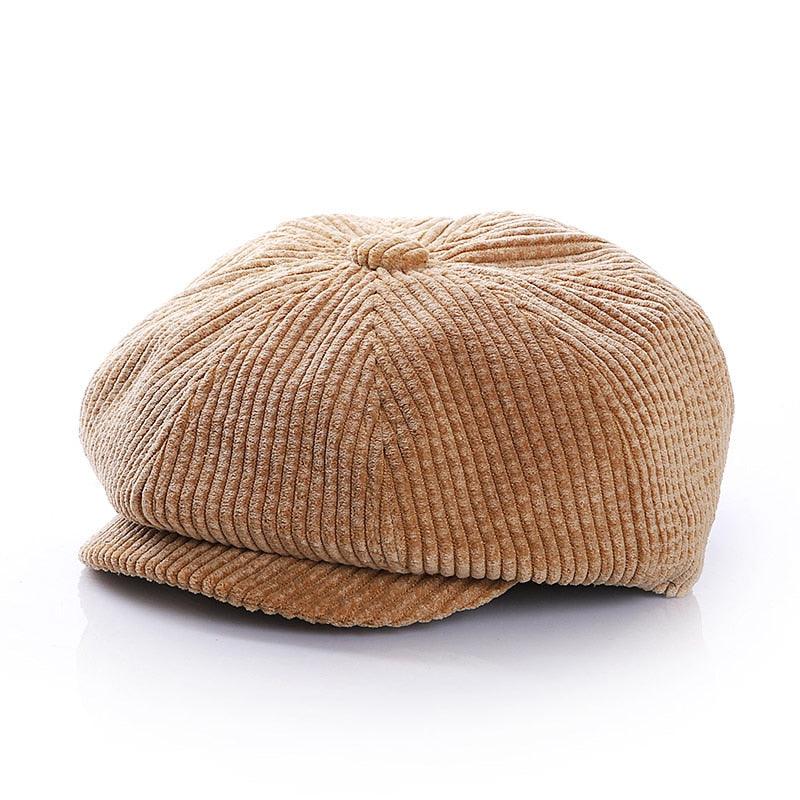 Brown vintage corduroy hat for babies and toddlers