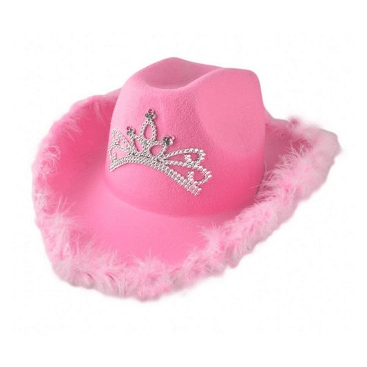 Fluffy pink cowboy hat