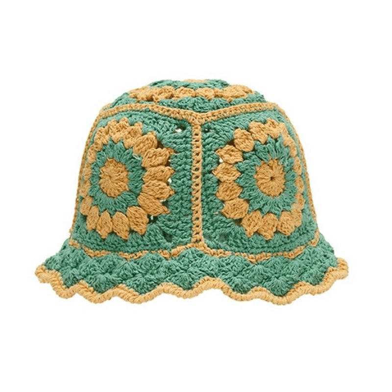 crochet bucket hat green