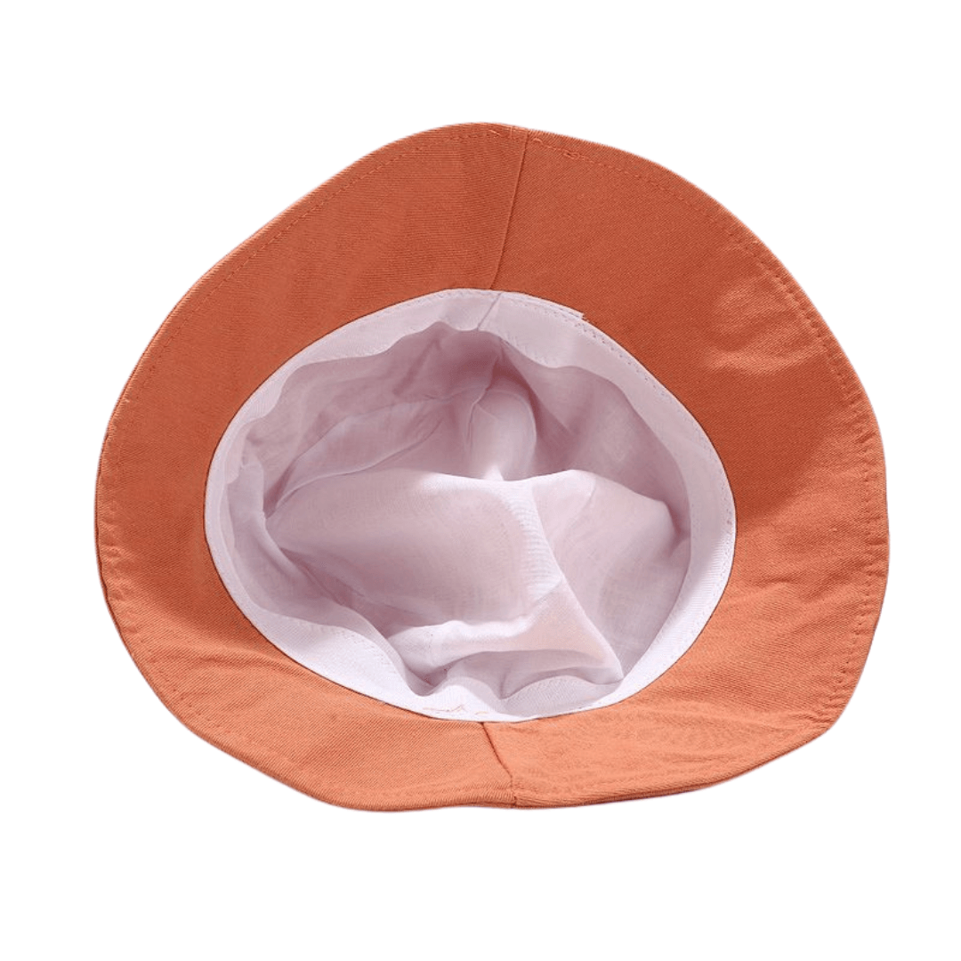Orange bucket hat insides