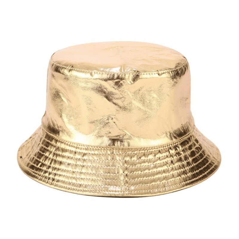 gold bucket hat