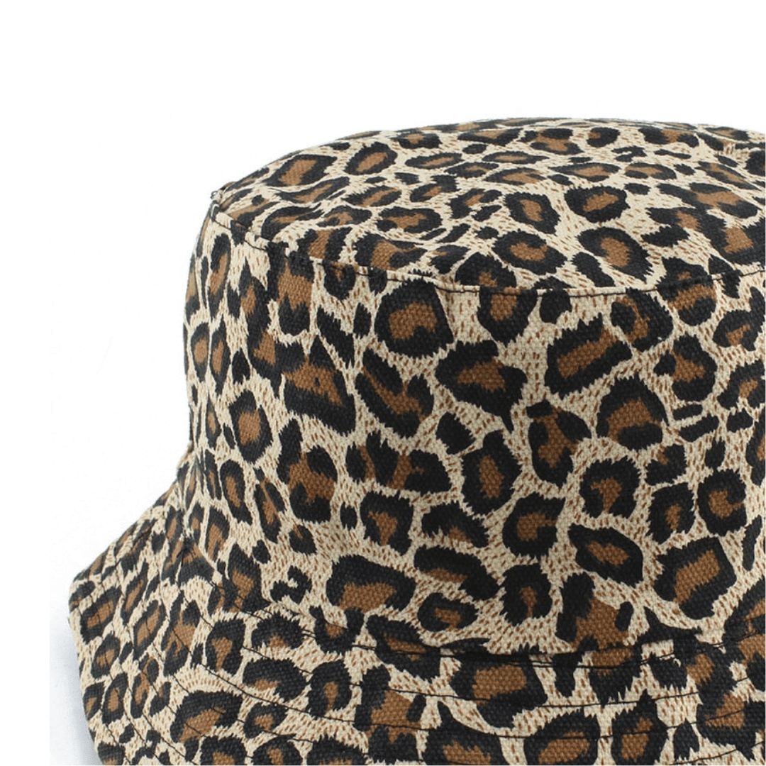 Leopard print bucket hat