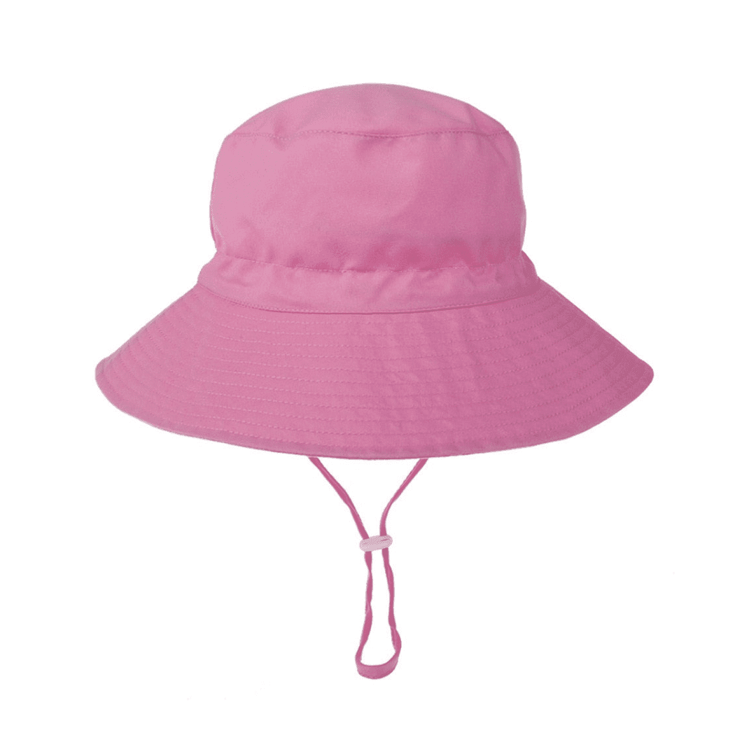 Pink bucket hat with string for toddlers