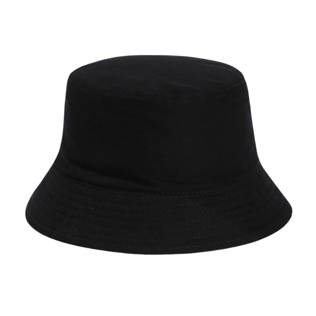 black plain bucket hat