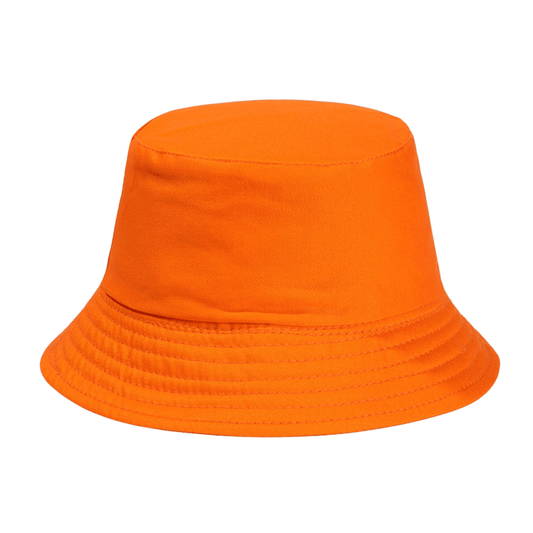 Orange plain bucket hat