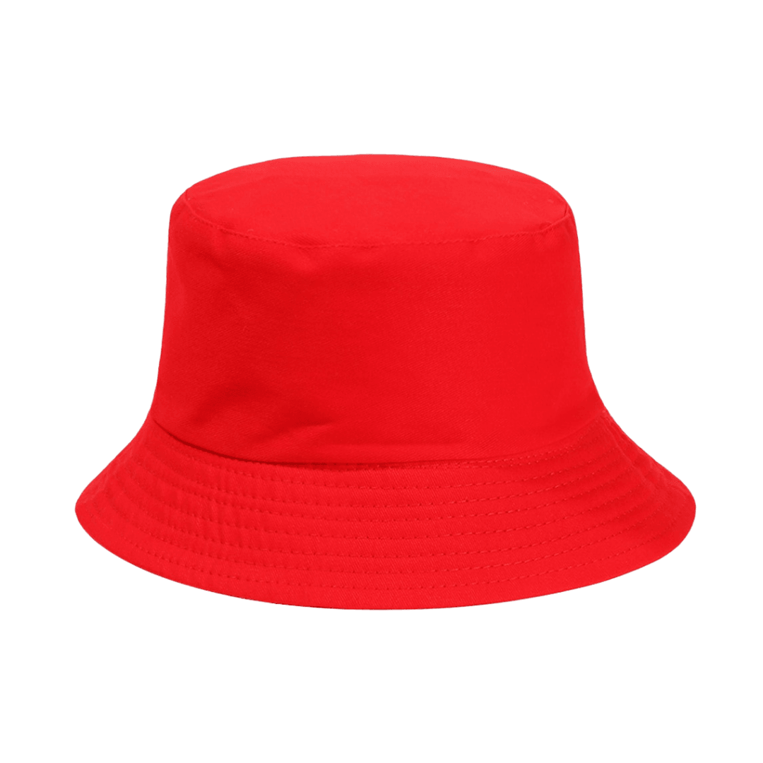 Red plain bucket hat