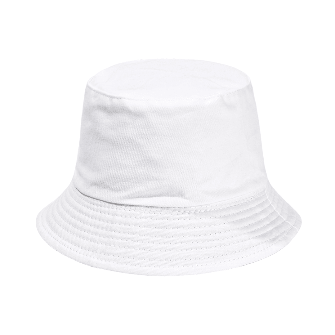 White plain bucket hat