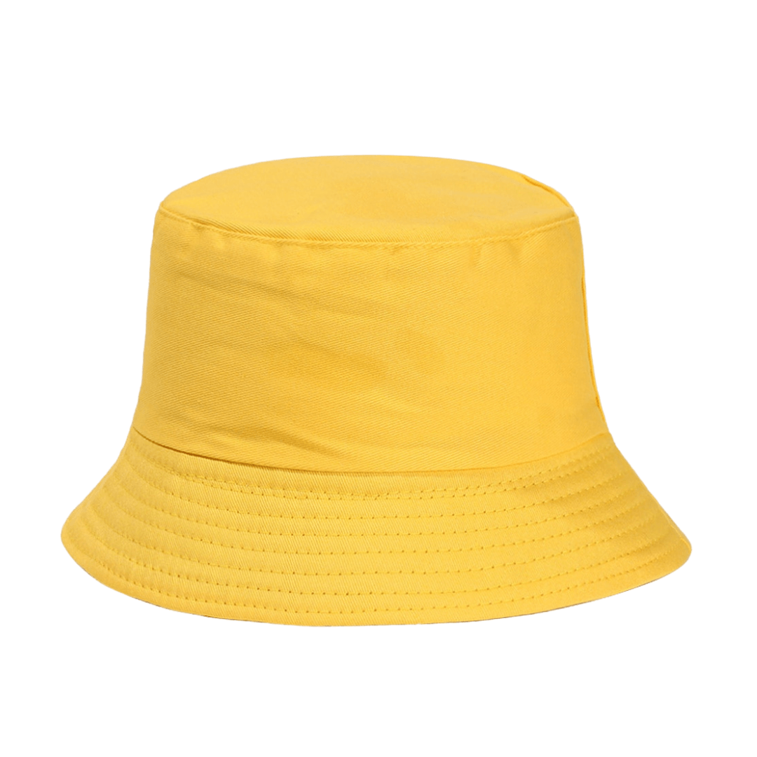 Yellow plain bucket hat