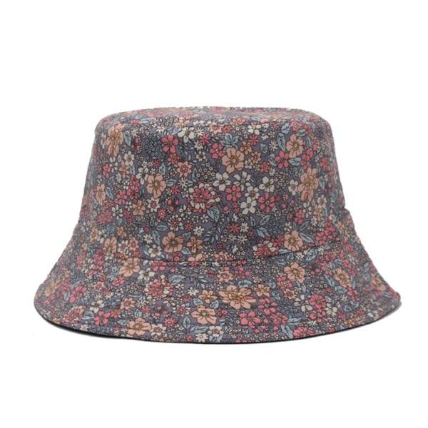 Reversible purple floral bucket hat