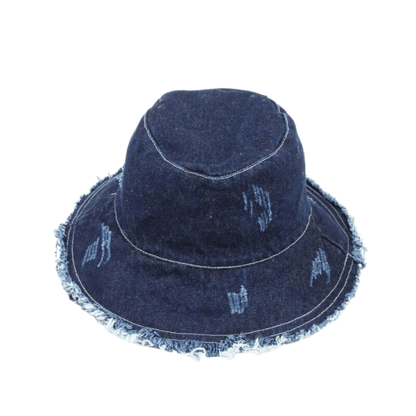 ISABEL MARANT Delya Appliquéd Distressed Denim Bucket Hat in Blue | Endource