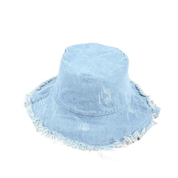 distressed denim bucket hat