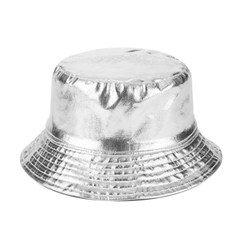 silver bucket hat